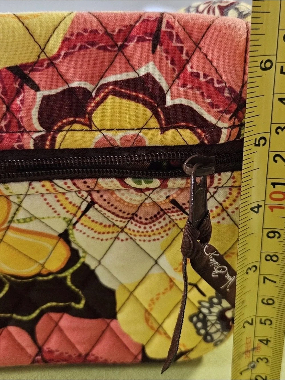 Vera Bradley Yellow Pink Floral Quilted Crossbody
